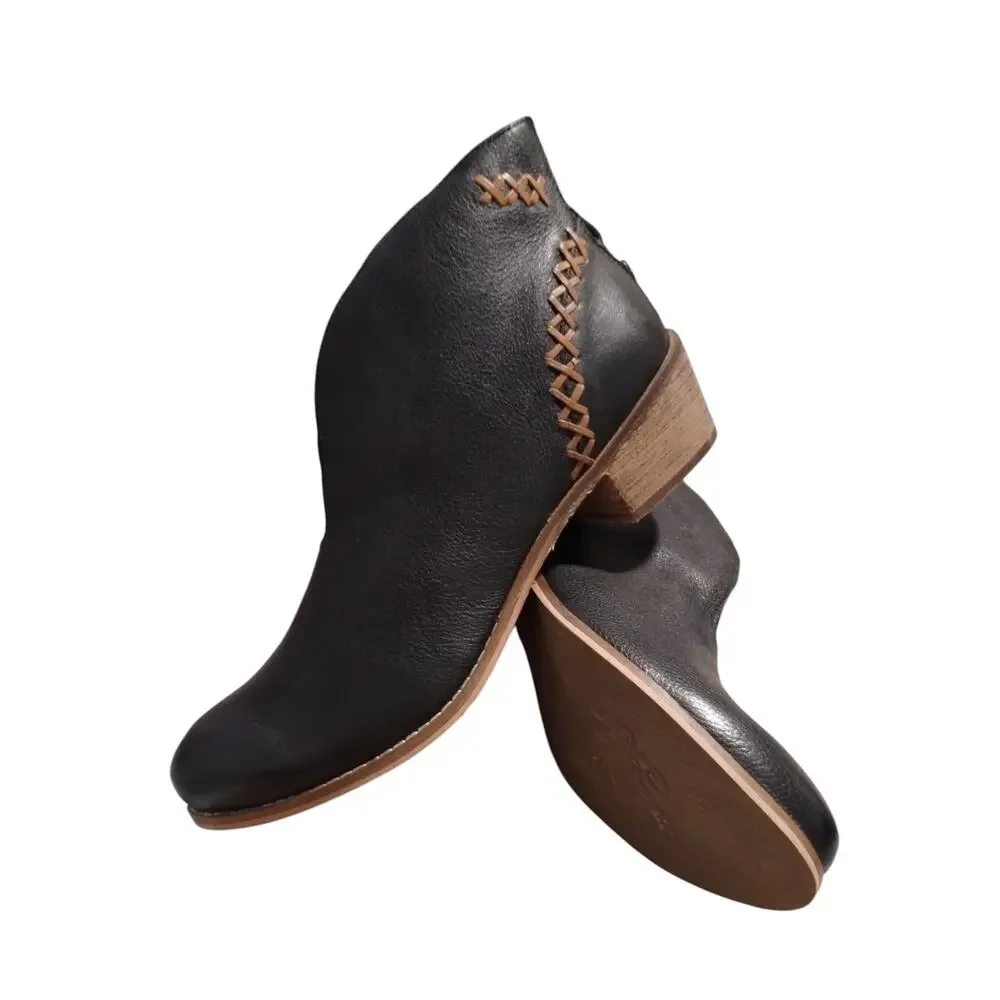 Naughty Monkey Women's 9.5 Leather Western Coastal Cowgirl Country‎ Prep Booties